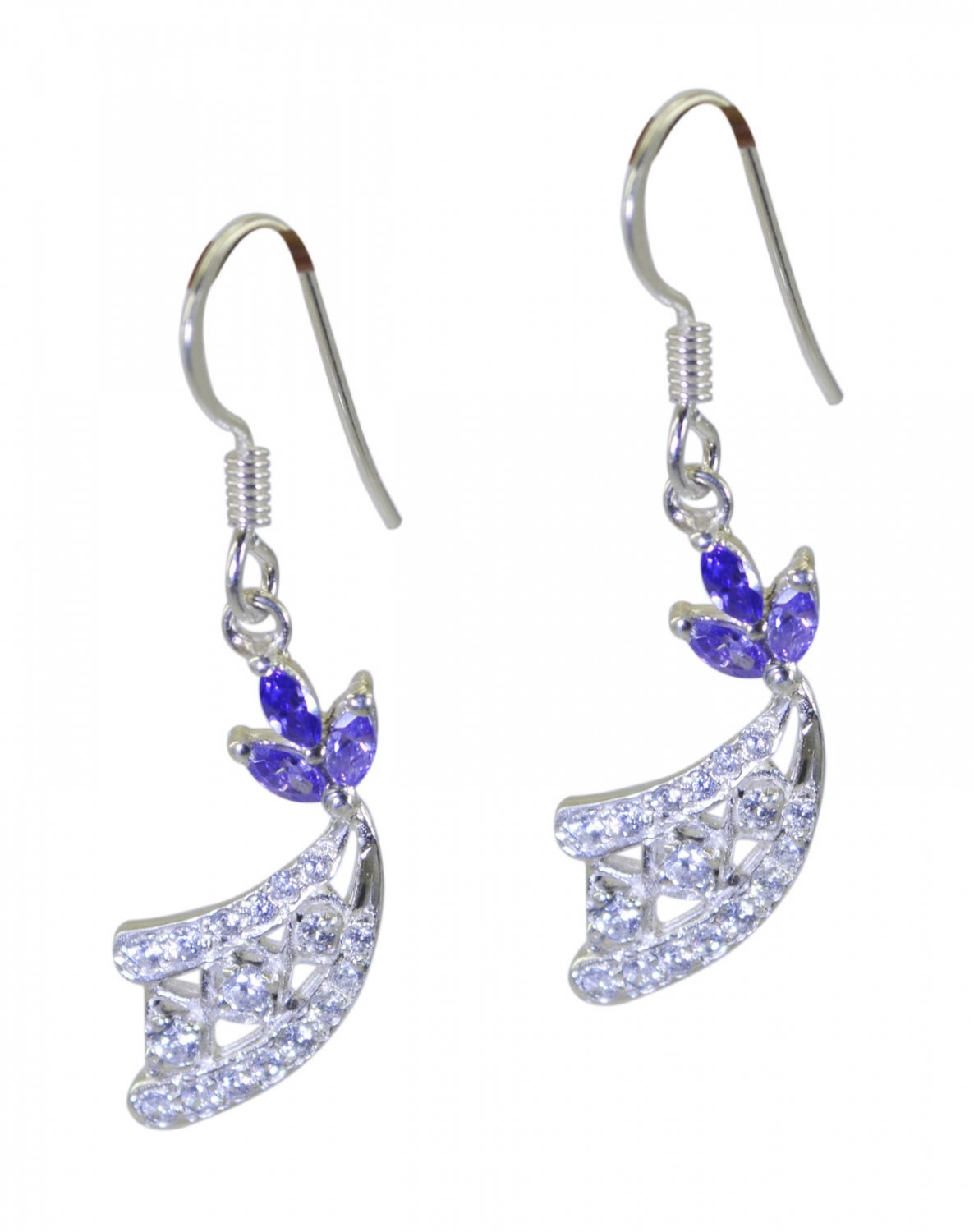 pleasing Multi CZ 925 Solid Sterling Silver Multi Earring genuine jewelry US