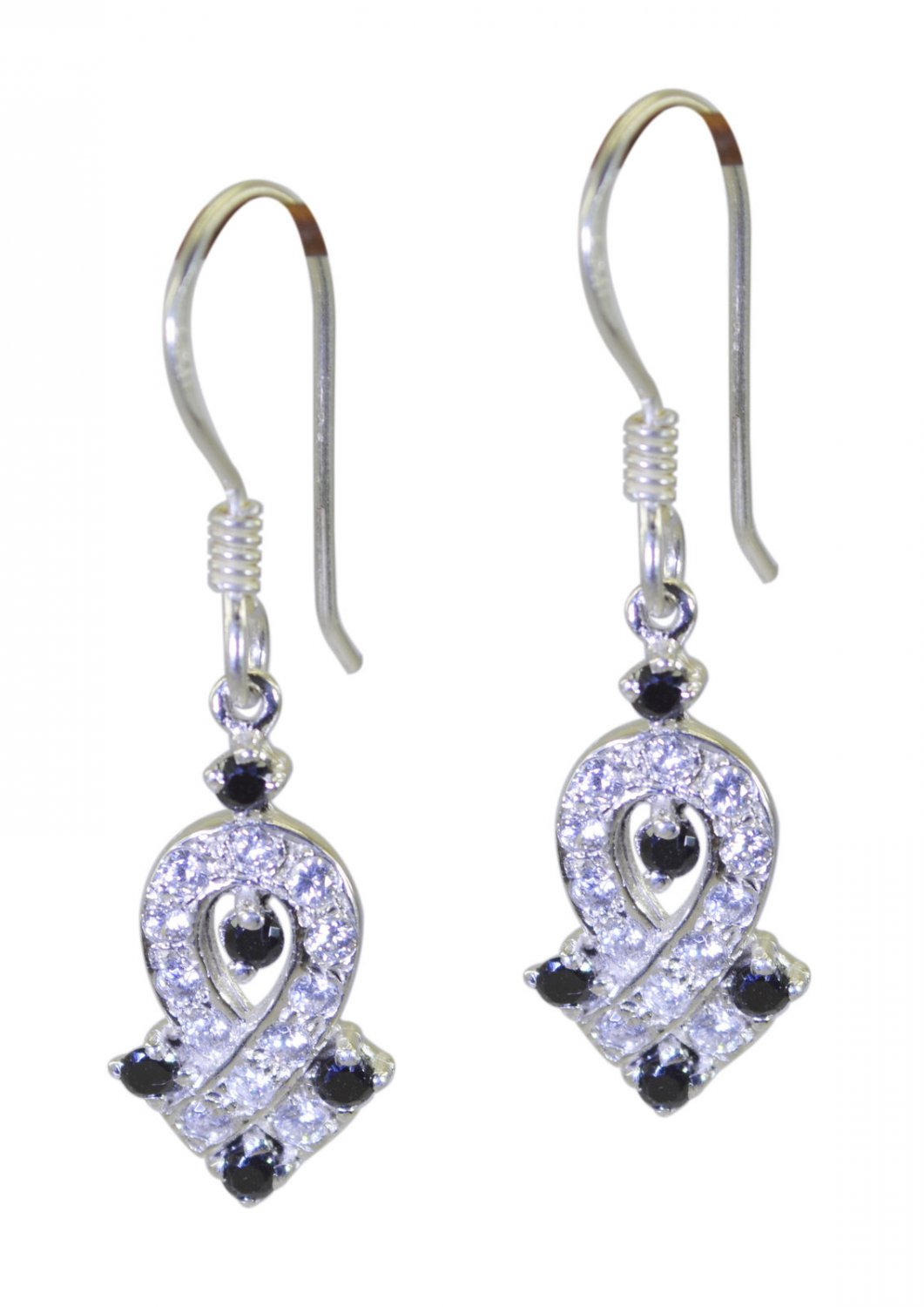 splendiferous Multi CZ 925 Solid Sterling Silver Multi Earring genuine jaipur US