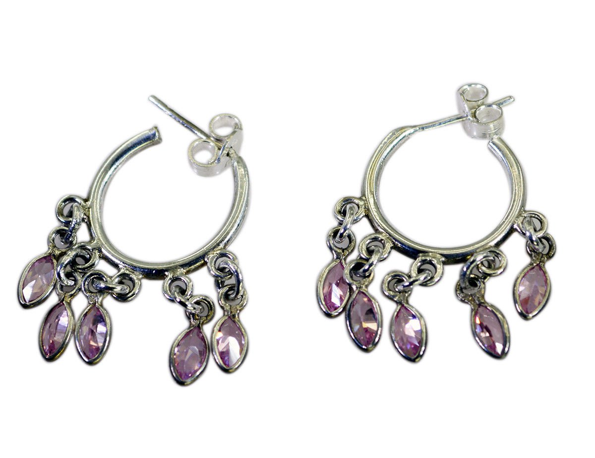 fine Multi CZ 925 Solid Sterling Silver Multi Earring genuine usually US