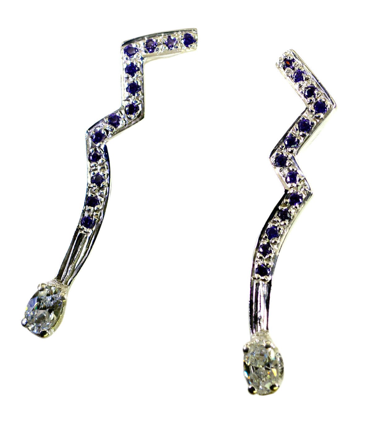 fascinating Multi CZ 925 Solid Sterling Silver Multi Earring Natural normaly US