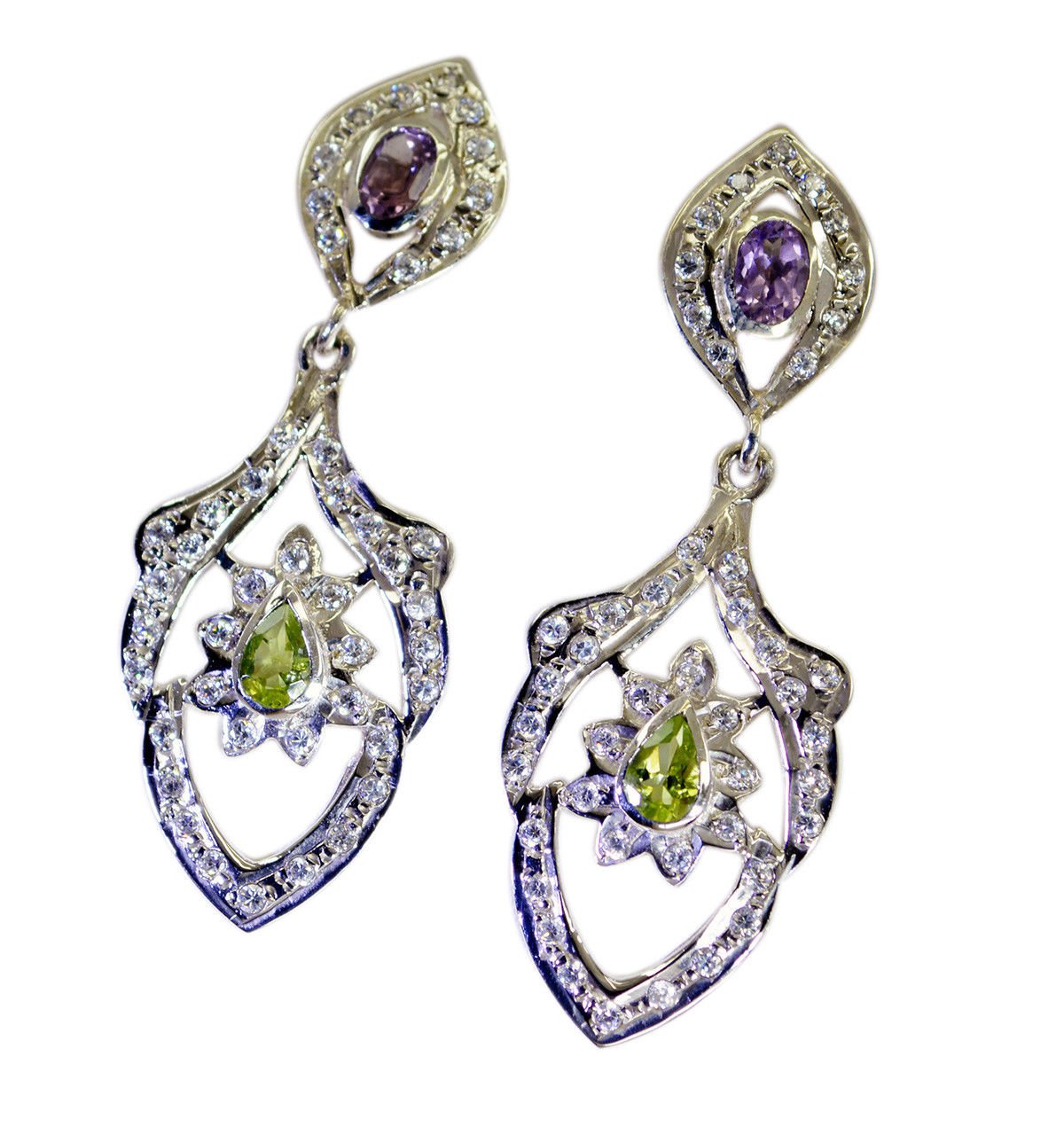 bewitching Multi CZ 925 Solid Sterling Silver Multi Earring genuine jewellery US
