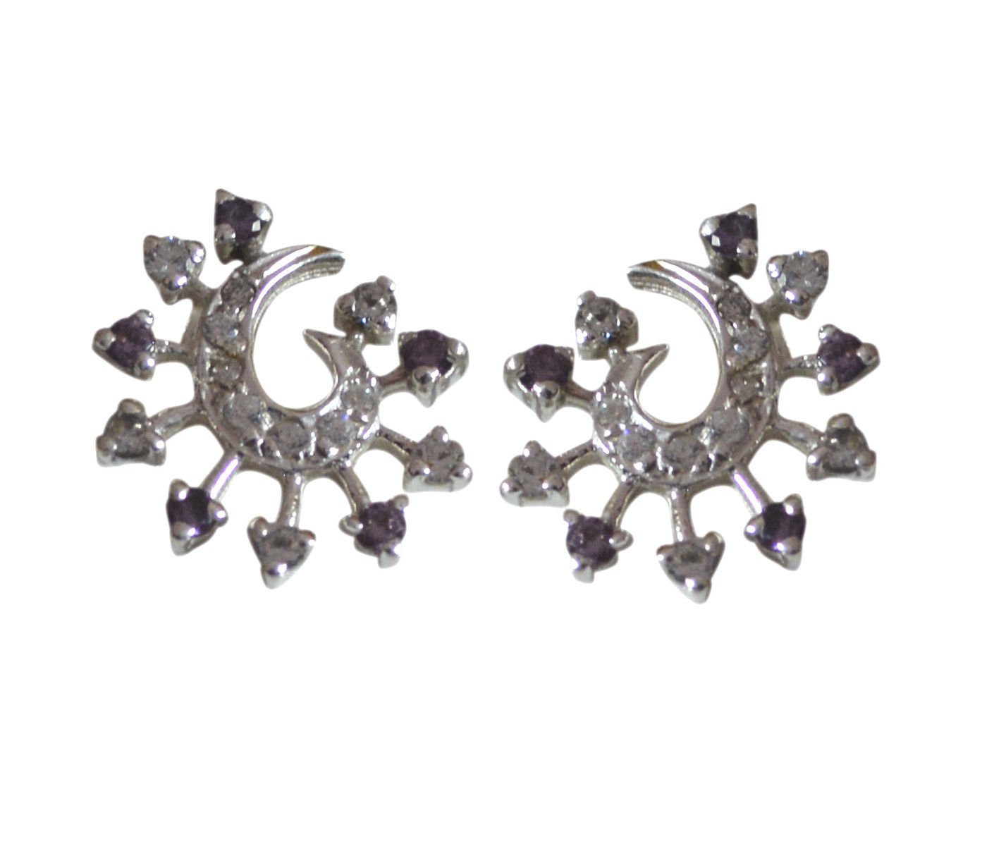 adorable Multi CZ 925 Solid Sterling Silver Multi Earring genuine india US
