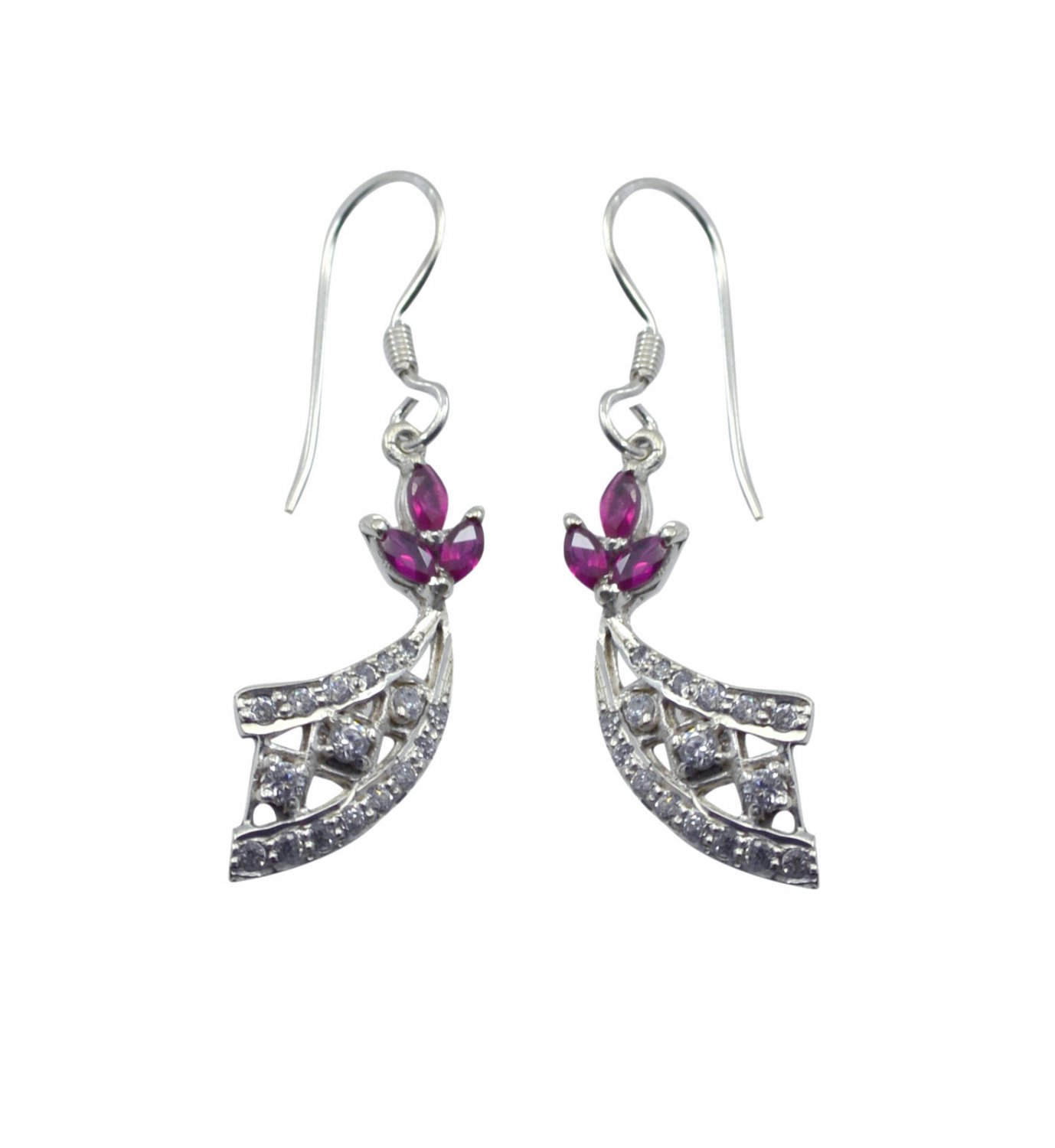 splendid Multi CZ 925 Solid Sterling Silver Multi Earring Natural handmade US