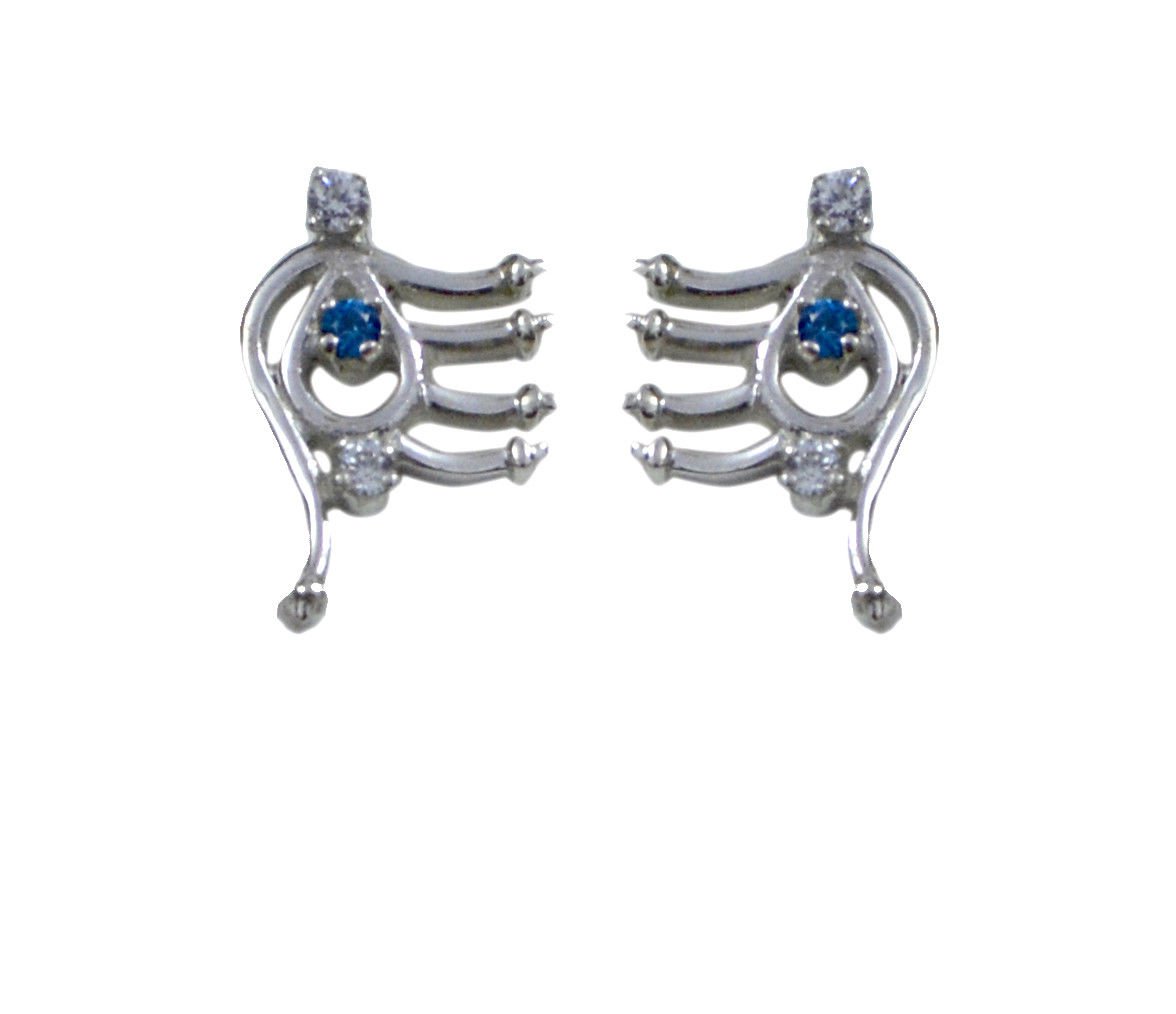 splendiferous Multi CZ Solid Sterling Silver Multi Earring genuine gemstone US