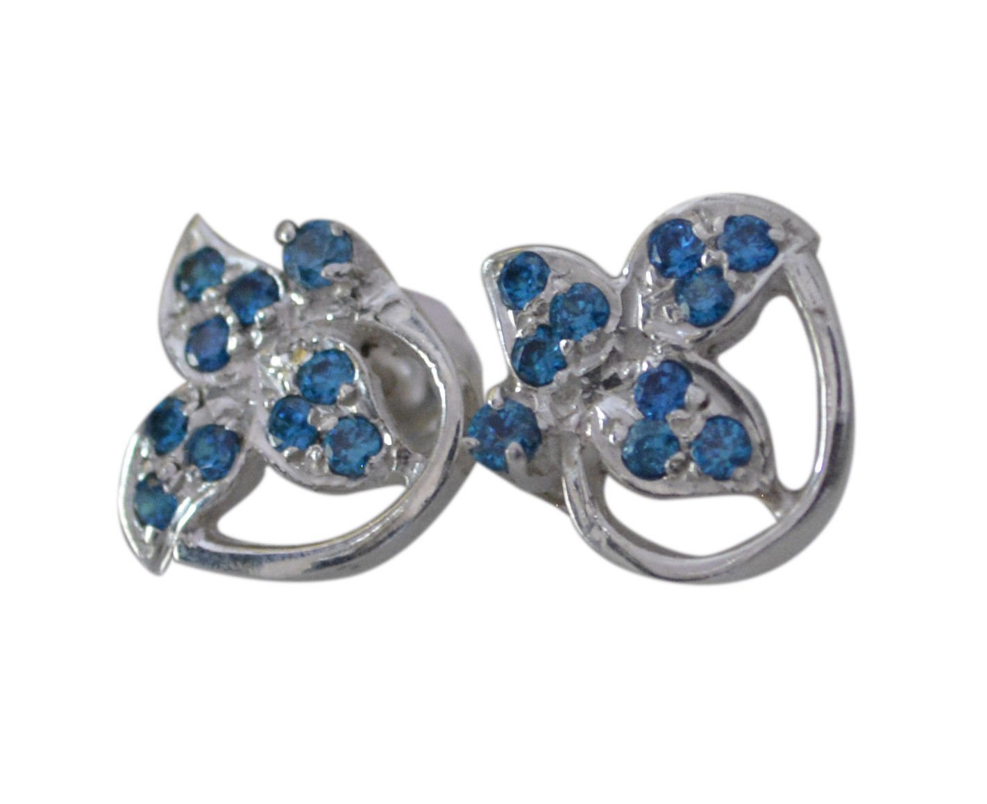 fine Multi CZ 925 Solid Sterling Silver Multi Earring Natural jaipur US