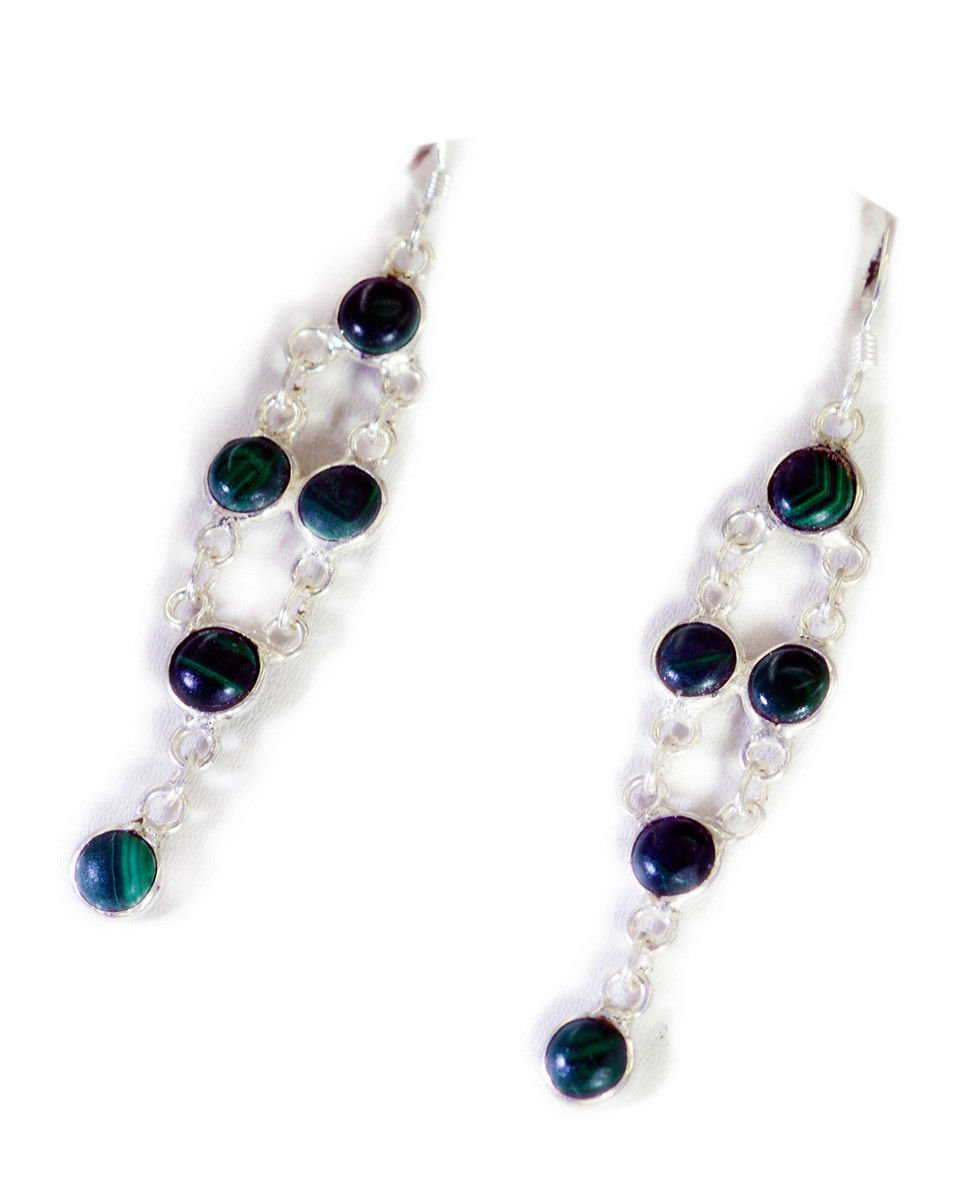 bewitching Malachite 925 Solid Sterling Silver Green Earring Natural casually US