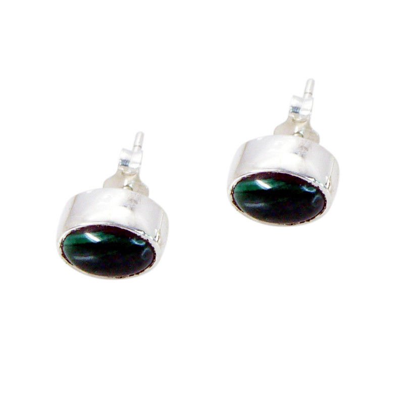 splendid Malachite 925 Solid Sterling Silver Green Earring genuine generally US