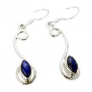 delicate Lapis Lazuli 925 Solid Sterling Silver Blue Earring Natural Designer US