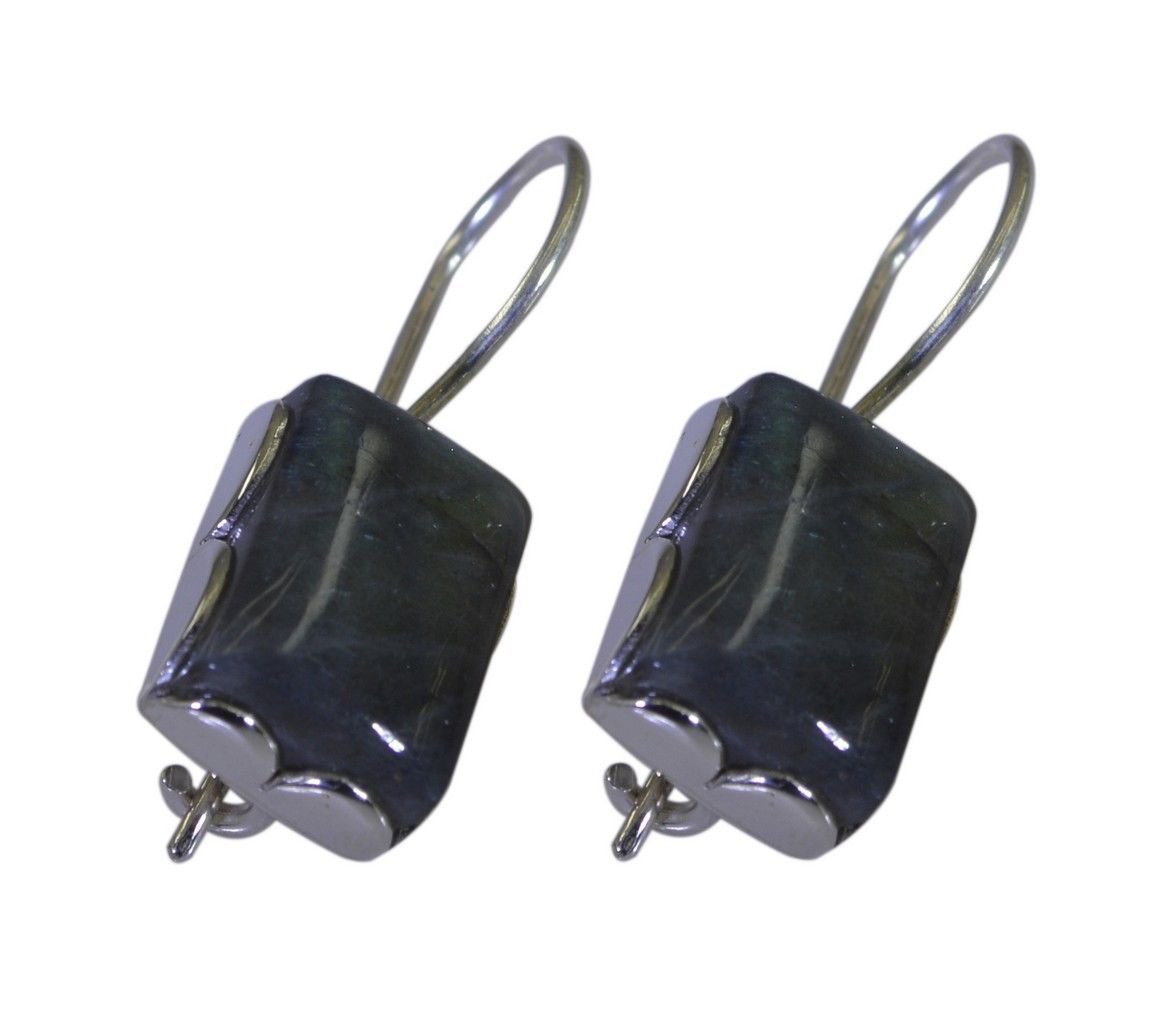 enticing Labradorite 925 Solid Sterling Silver Grey Earring Natural wholesale US