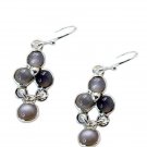 splendid Labradorite 925 Solid Sterling Silver Gray Earring Natural supplies US