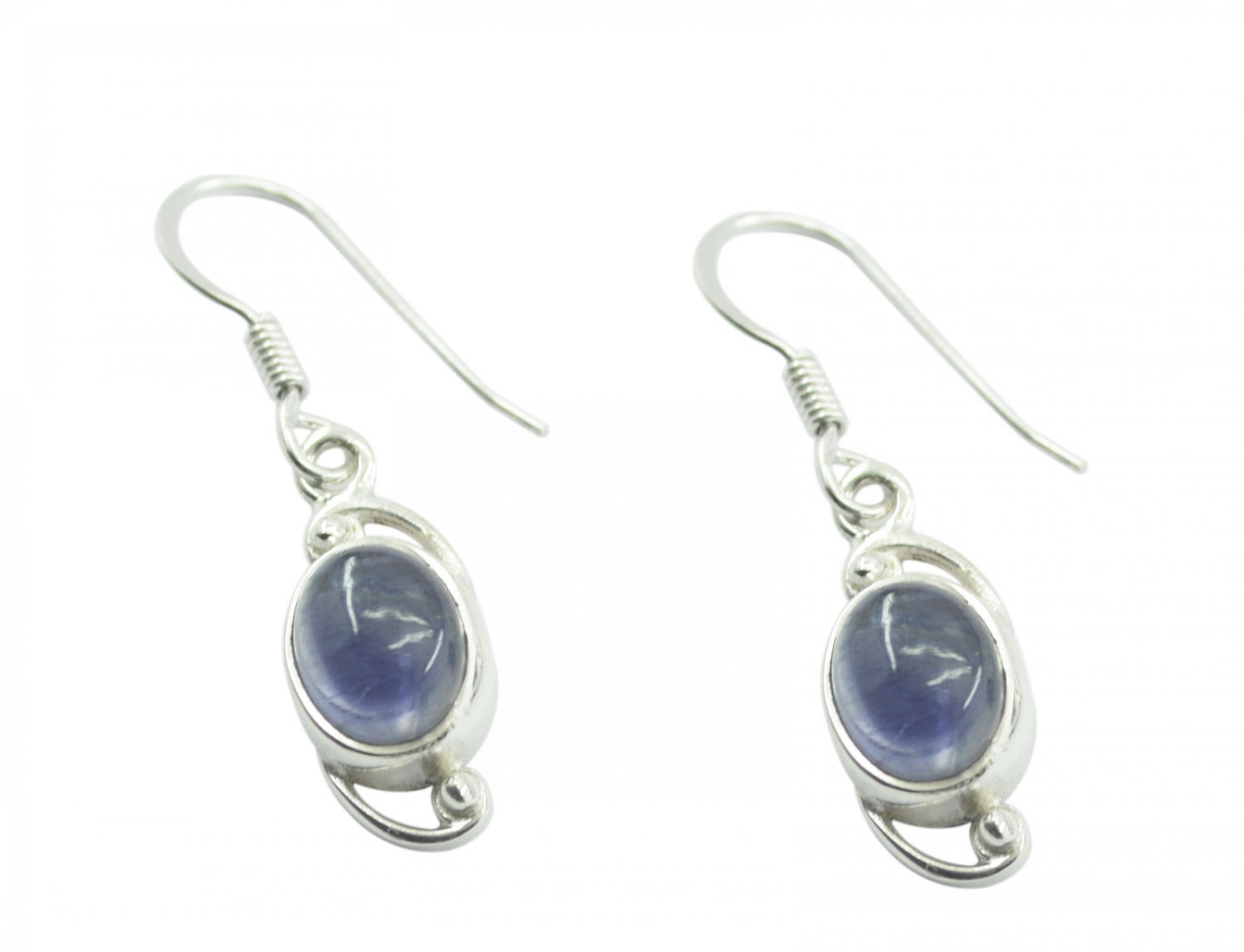 comely Iolite 925 Solid Sterling Silver Blue Earring genuine ordinary US