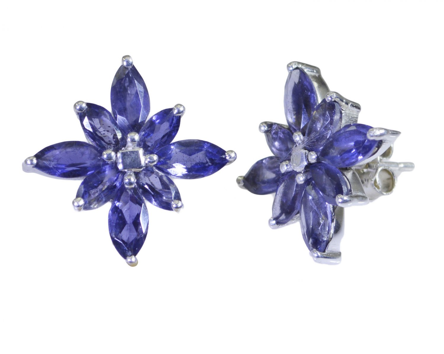 enticing Iolite 925 Solid Sterling Silver Blue Earring genuine exporter US