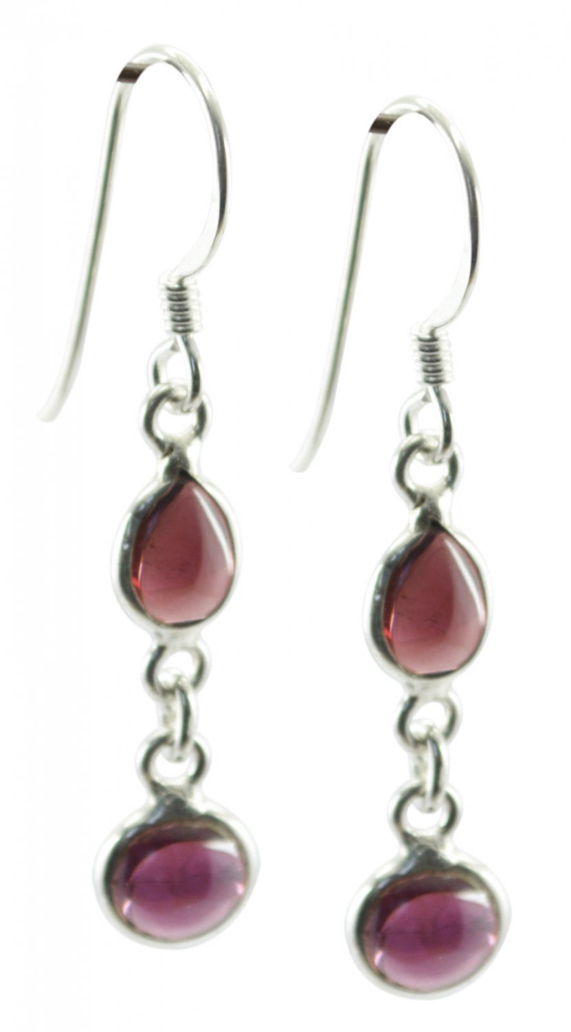 captivating Garnet 925 Sterling Silver Red Earring Natural jaipur US