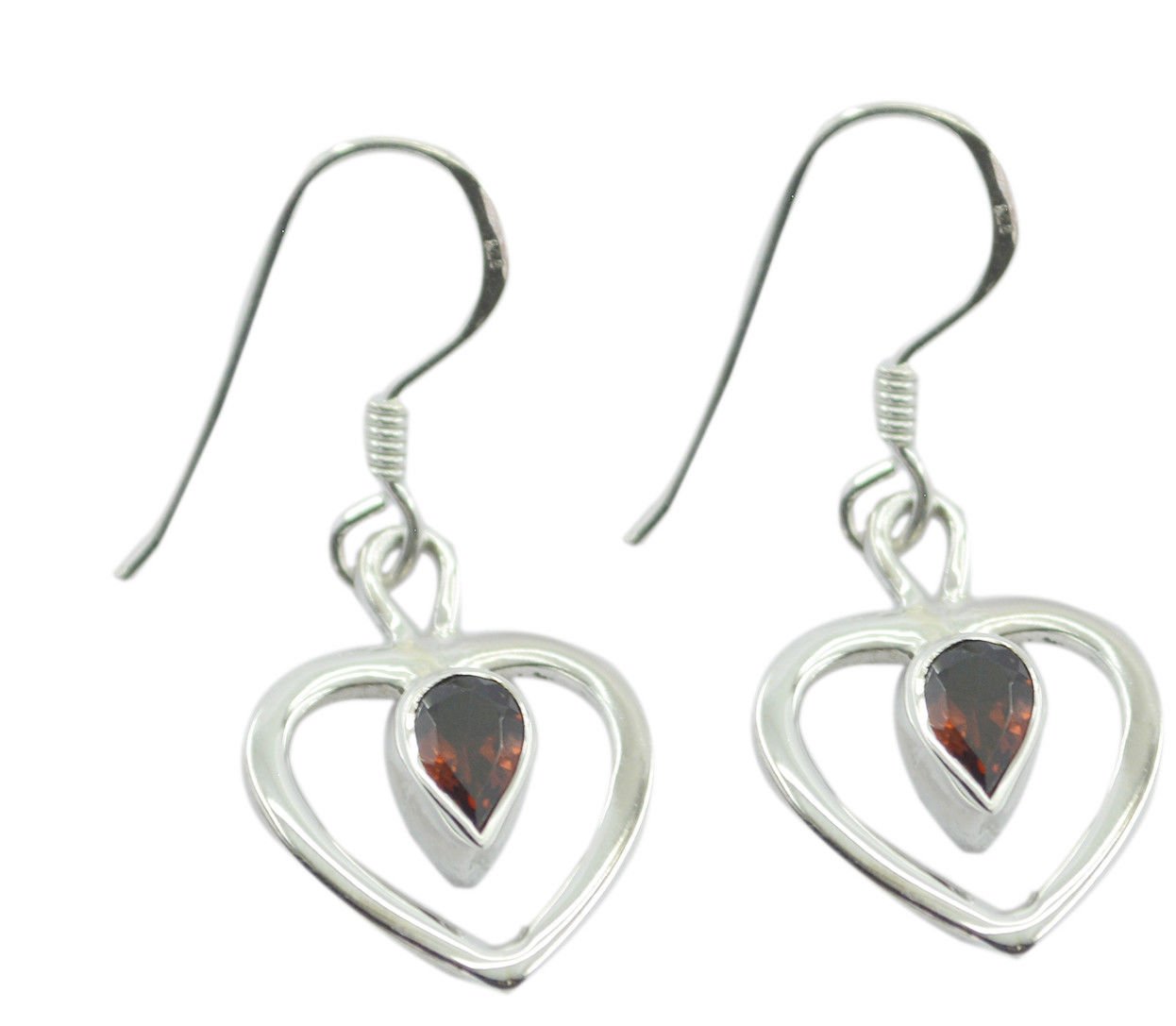 captivating Garnet 925 Sterling Silver Red Earring genuine indian US