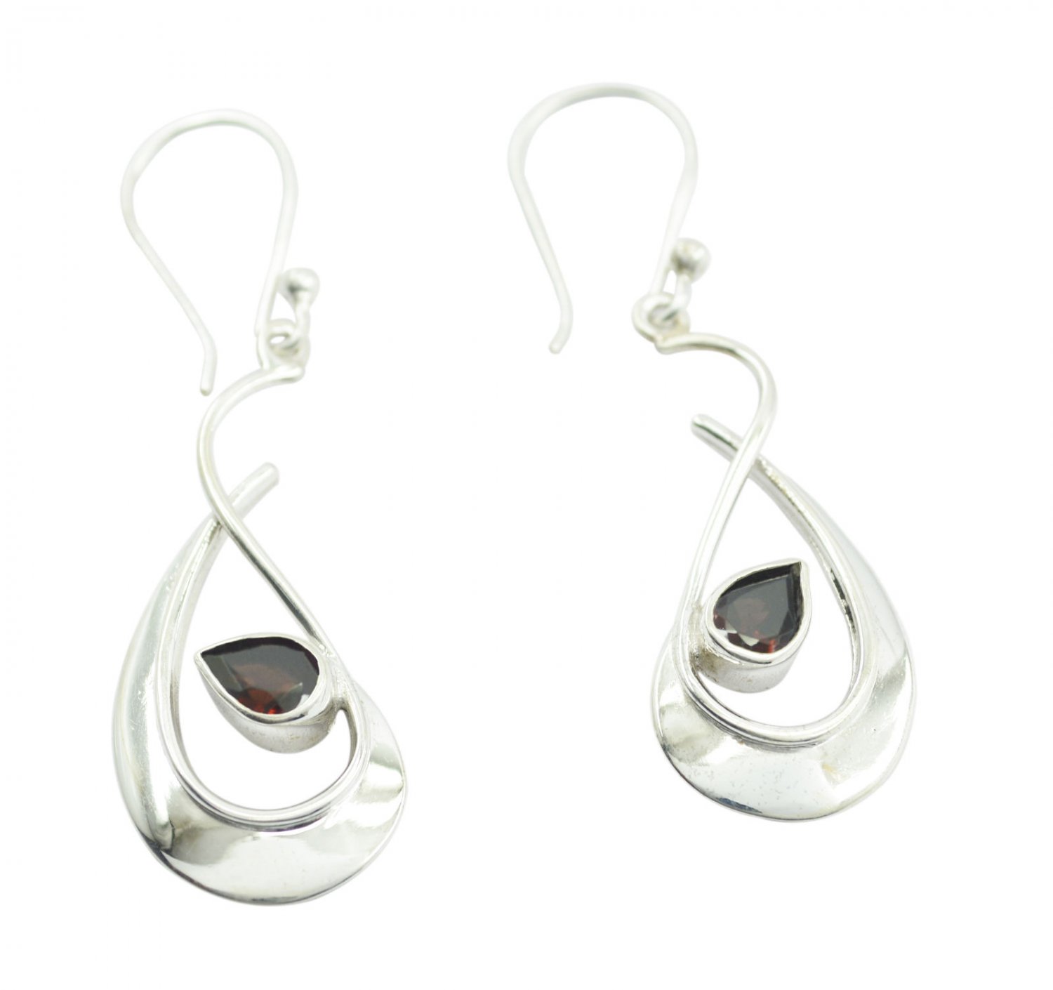 excellent Garnet 925 Solid Sterling Silver Red Earring Natural supply US