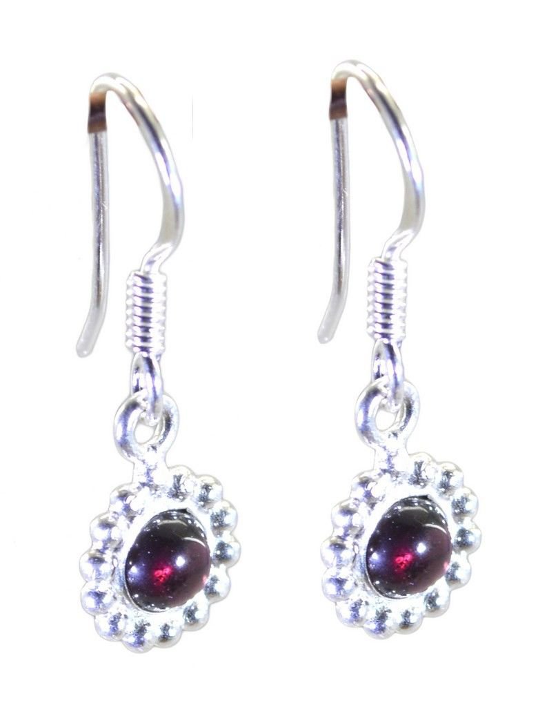 captivating Garnet 925 Solid Sterling Silver Red Earring genuine indian US