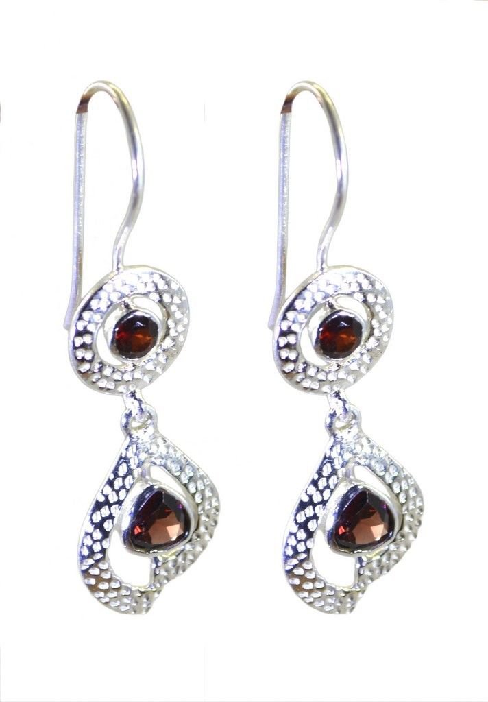 adorable Garnet 925 Solid Sterling Silver Red Earring Natural wholesale US