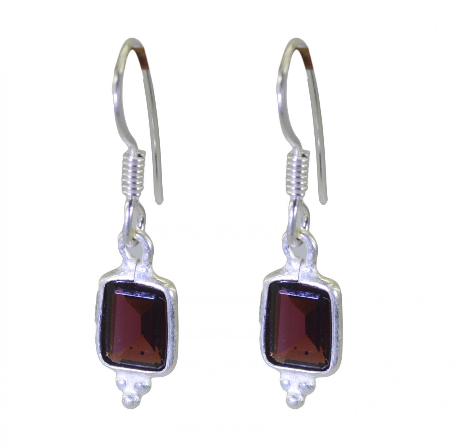 inviting Garnet 925 Solid Sterling Silver Red Earring Natural generally US