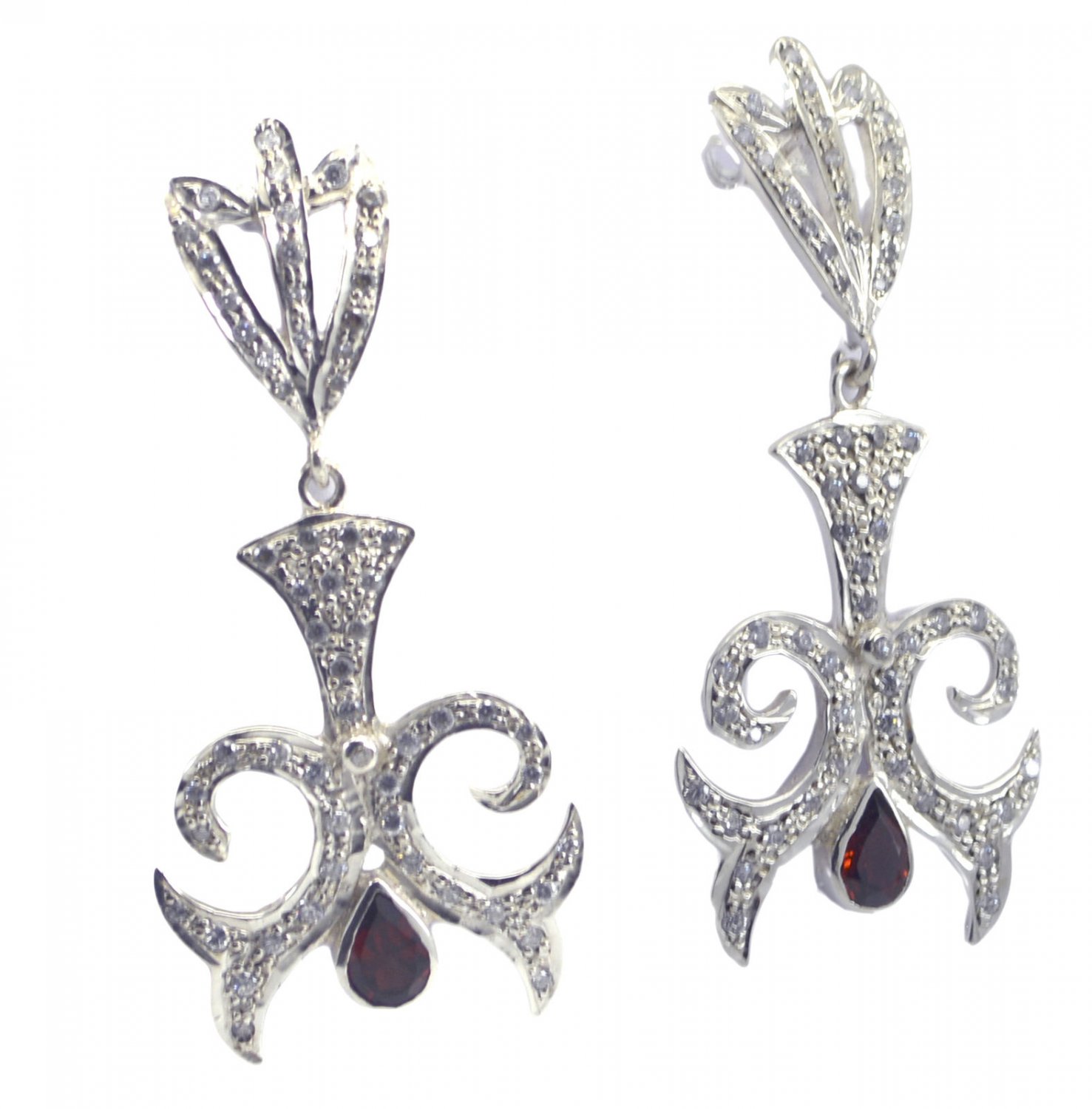 excellent Garnet 925 Solid Sterling Silver Red Earring Natural gemstones US