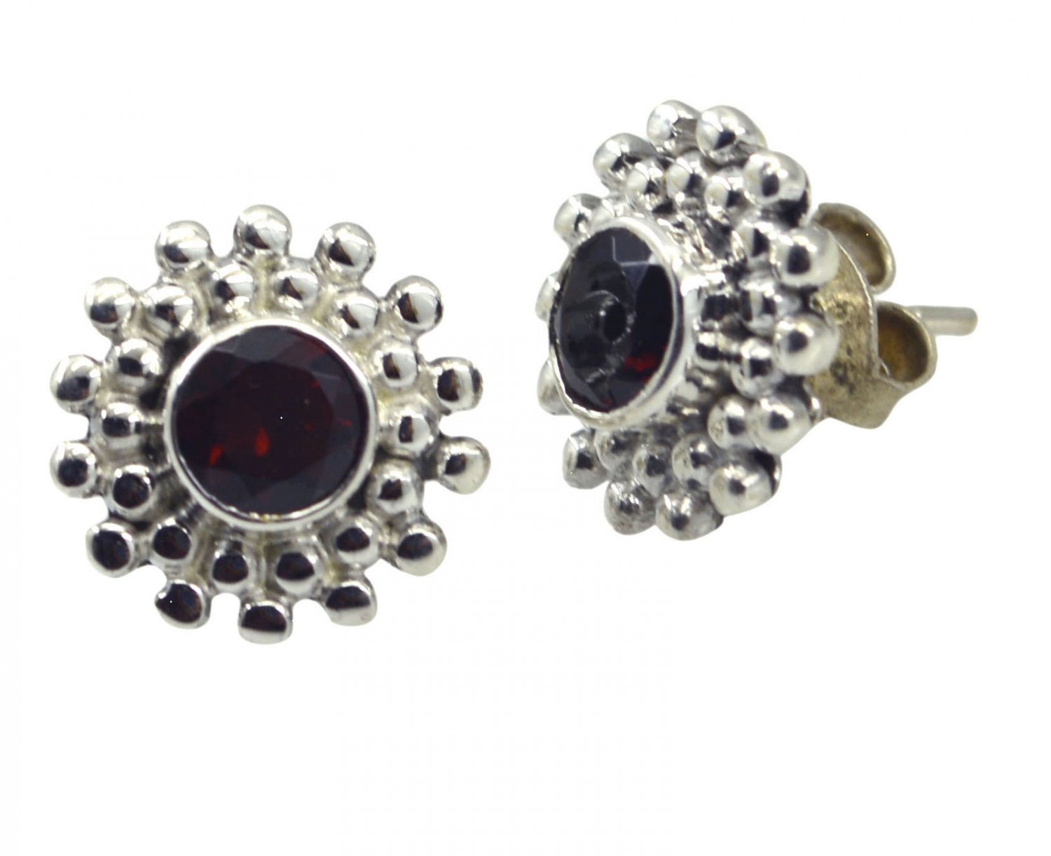 delicate Garnet 925 Solid Sterling Silver Red Earring genuine jewellery US