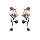 pulchritudinous Garnet 925 Solid Sterling Silver Red Earring genuine supply US