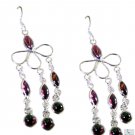 splendiferous Garnet 925 Solid Sterling Silver Red Earring Natural jaipur US