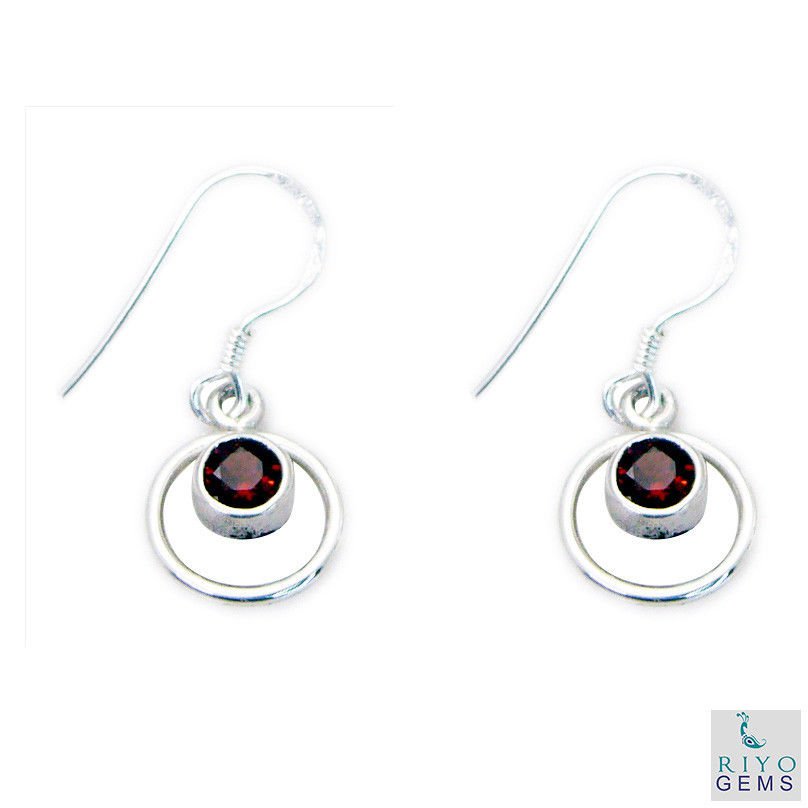 fascinating Garnet 925 Solid Sterling Silver Red Earring Natural Designer US