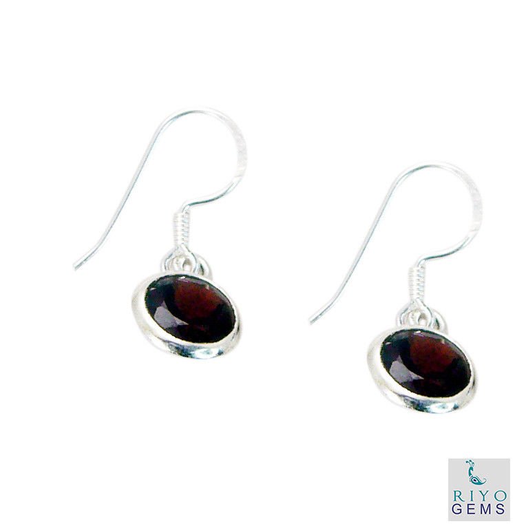 enticing Garnet 925 Solid Sterling Silver Red Earring Natural usual US