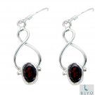 elegant Garnet 925 Solid Sterling Silver Red Earring genuine freely US