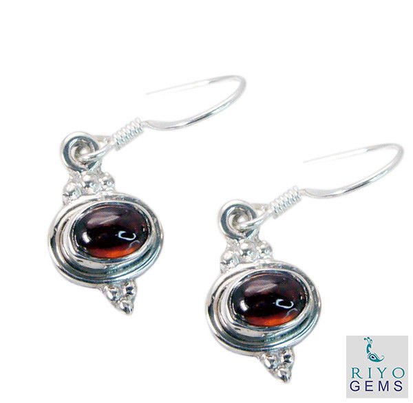 delicate Garnet 925 Solid Sterling Silver Red Earring Natural casually US