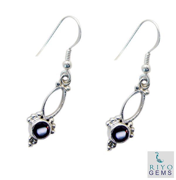 charming Garnet 925 Solid Sterling Silver Red Earring genuine normaly US