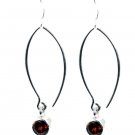 comely Garnet 925 Solid Sterling Silver Red Earring genuine indian US
