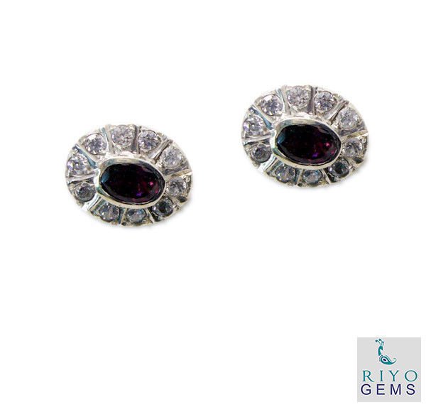 resplendent Garnet 925 Solid Sterling Silver Red Earring Natural india US