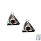 pleasing Garnet 925 Solid Sterling Silver Red Earring genuine jaipur US