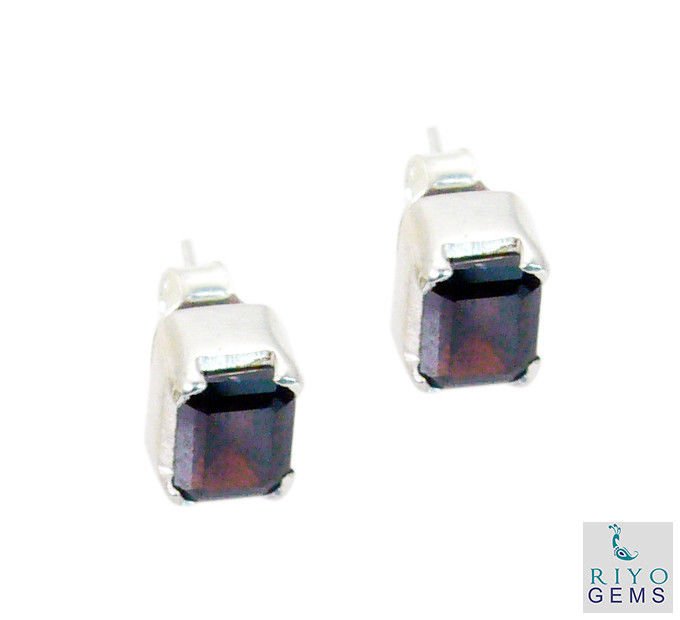 attractive Garnet 925 Solid Sterling Silver Red Earring genuine handmade US