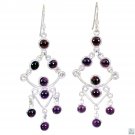 delicate Garnet 925 Solid Sterling Silver Red Earring genuine indian US
