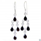 cute Garnet 925 Solid Sterling Silver Red Earring Natural india US