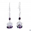 classy Garnet 925 Solid Sterling Silver Red Earring genuine jaipur US