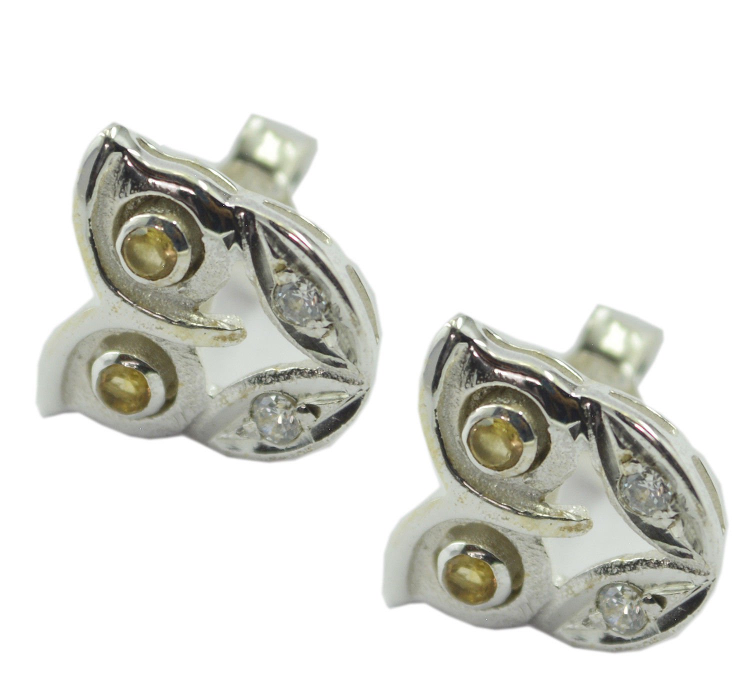 resplendent Citrine 925 Sterling Silver Yellow Earring genuine usual US