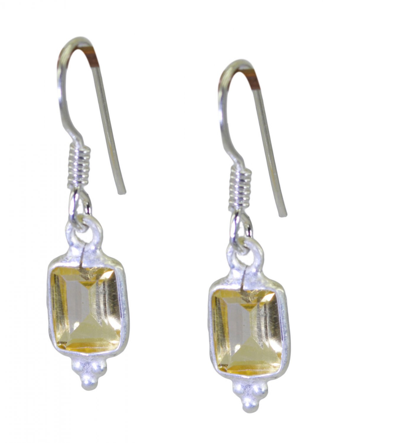 excellent Citrine 925 Solid Sterling Silver Yellow Earring genuine gemstone US