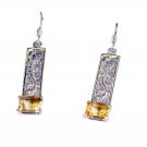 pleasing citrine 925 Solid Sterling Silver Yellow Earring Natural normaly US