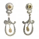 attractive citrine 925 Solid Sterling Silver Yellow Earring Natural generally US