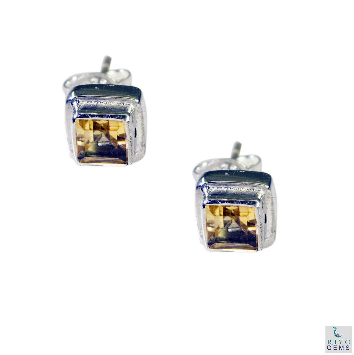 fascinating Citrine 925 Solid Sterling Silver Yellow Earring Natural indian US