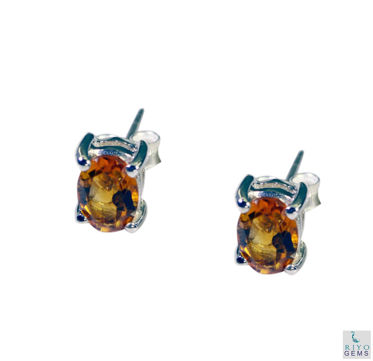 excellent Citrine 925 Solid Sterling Silver Yellow Earring genuine india US