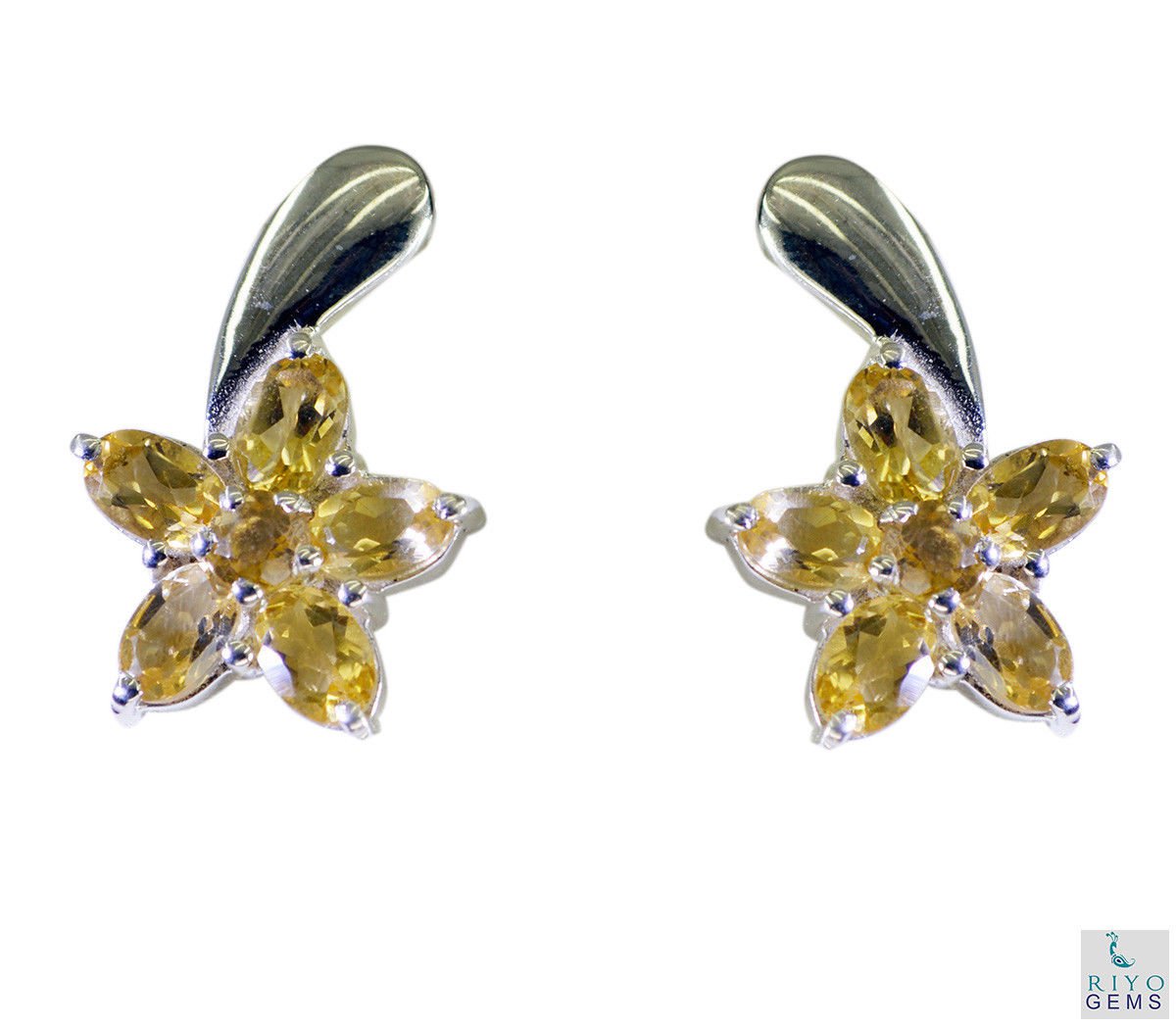 cute Citrine 925 Solid Sterling Silver Yellow Earring genuine wholesales US