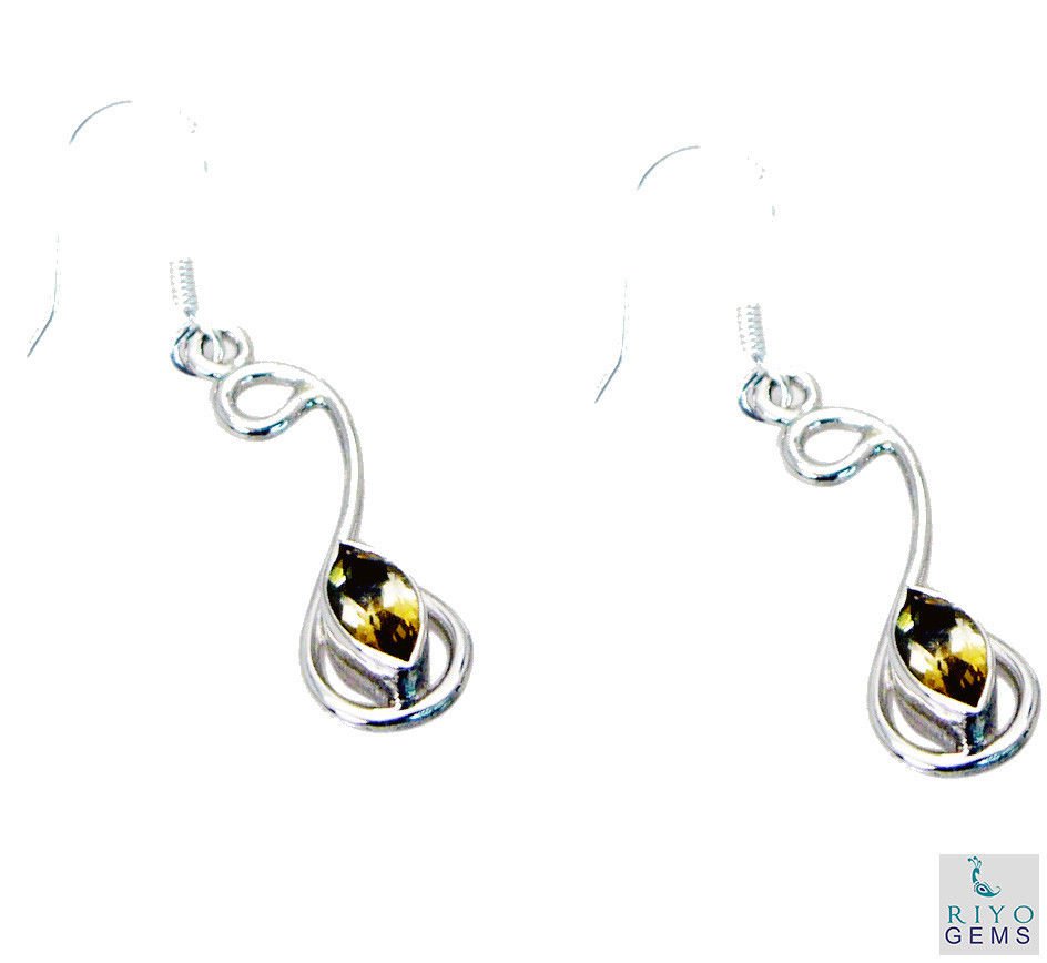 pulchritudinous Citrine 925 Sterling Silver Yellow Earring Natural gemstones US