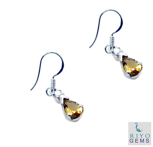 attractive Citrine 925 Solid Sterling Silver Yellow Earring genuine supplies US