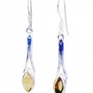 fine Citrine 925 Solid Sterling Silver Yellow Earring Natural casually US