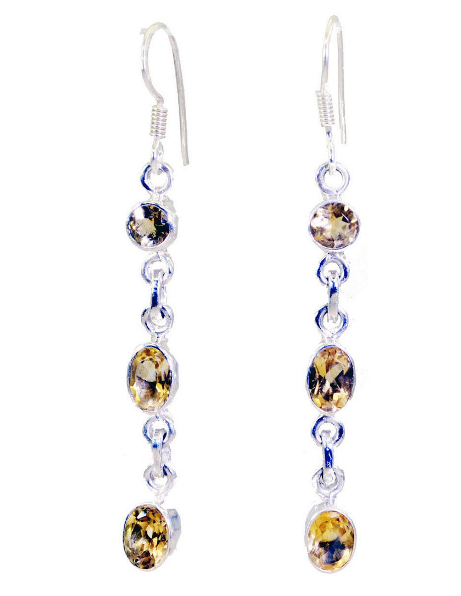 fascinating Citrine 925 Solid Sterling Silver Yellow Earring genuine easily US