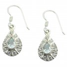 classy Blue Topaz 925 Solid Sterling Silver Blue Earring genuine gemstones US